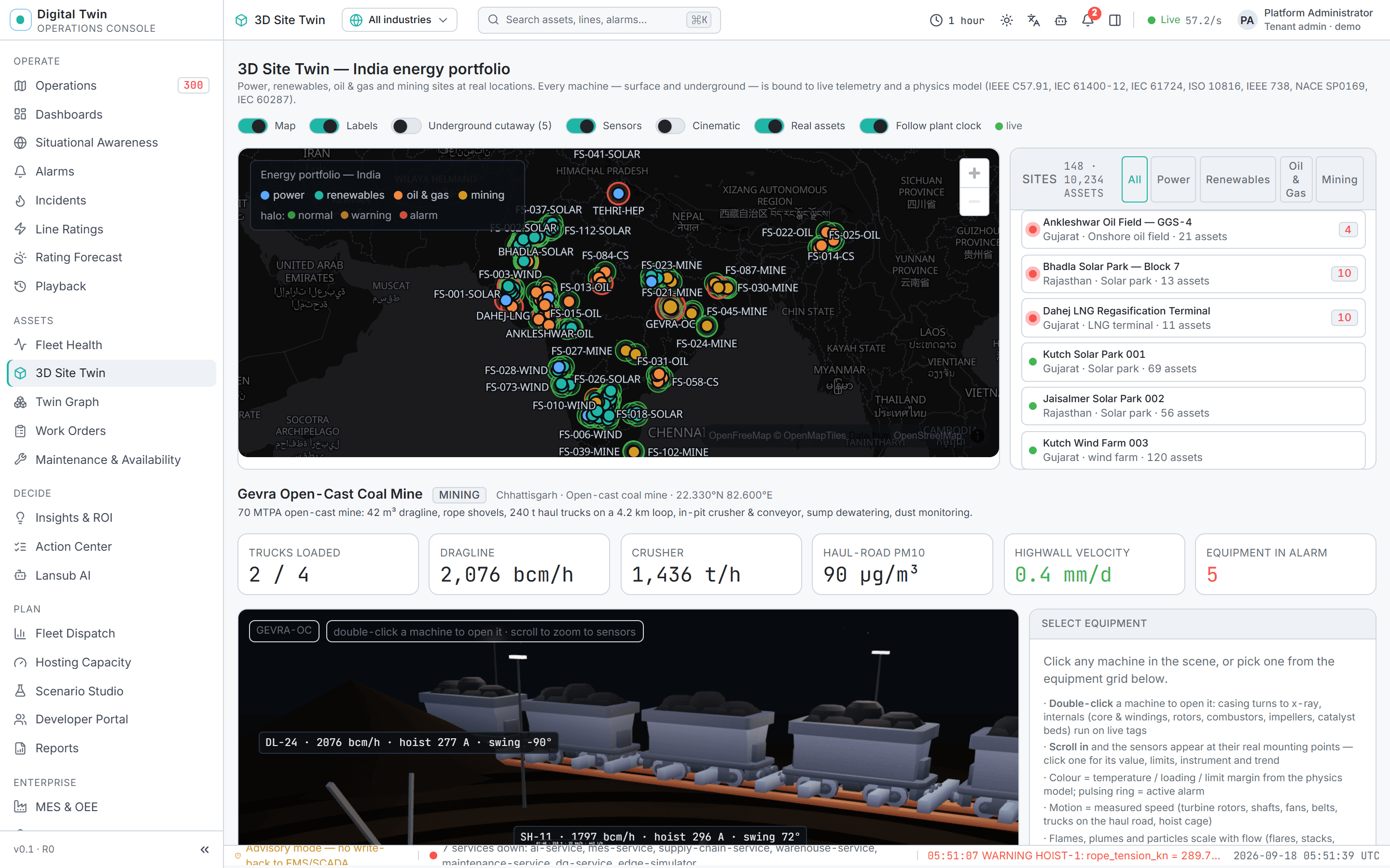 Digital Twin · 3D Site Twin · Gevra Open-Cast Coal Mine