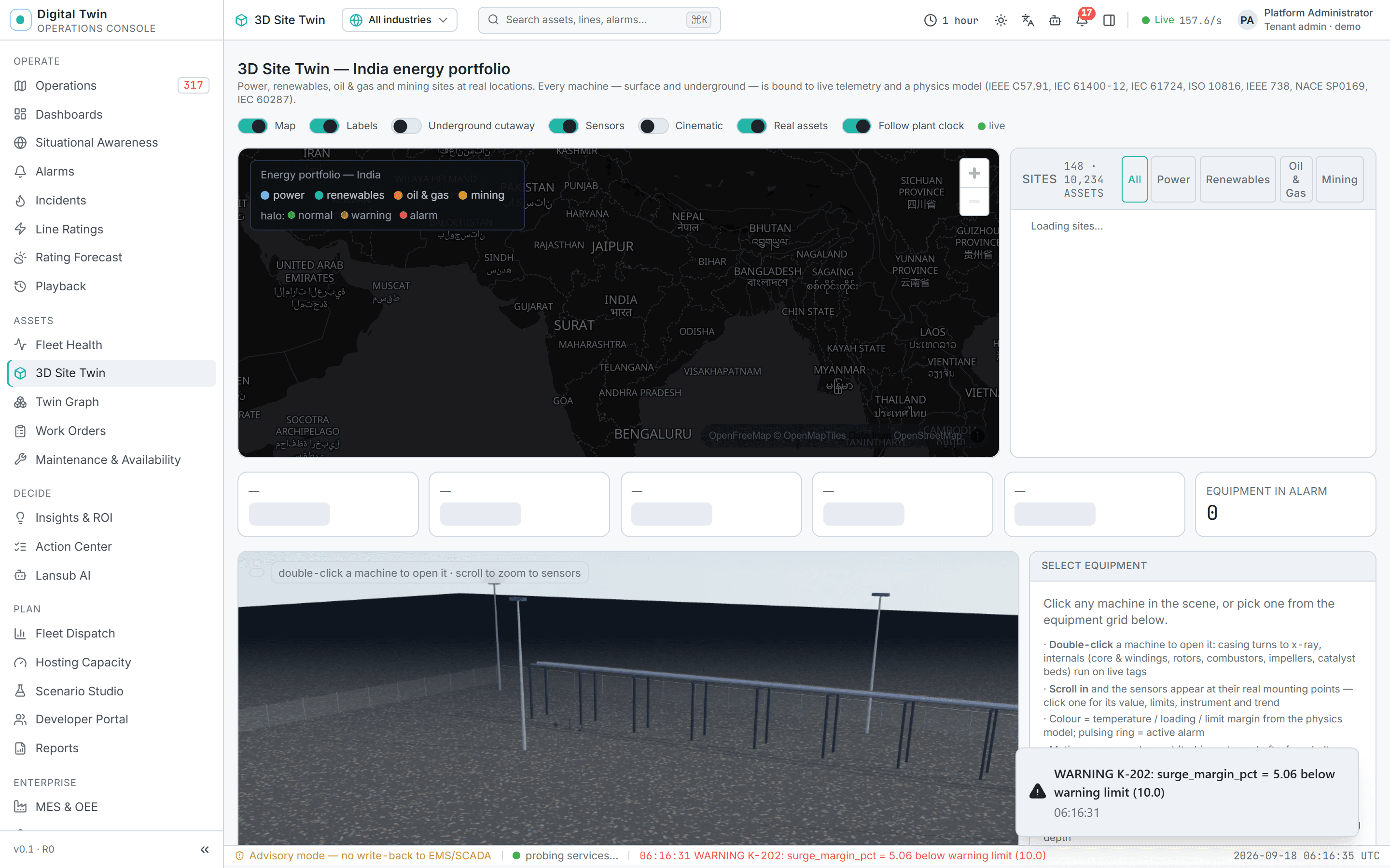 Digital Twin · 3D Site Twin · Khavda Hybrid RE Park — PS-4